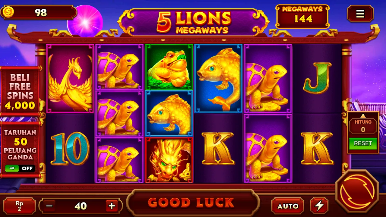 Slot 5 Lions dengan jackpot besar
